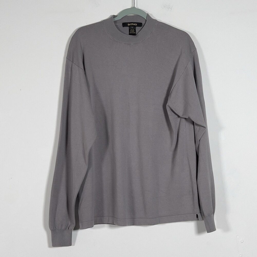 Bachrach Silk Blend Crewneck Pullover Sweater Mens Sz‎ XL Gray Long Sleeve